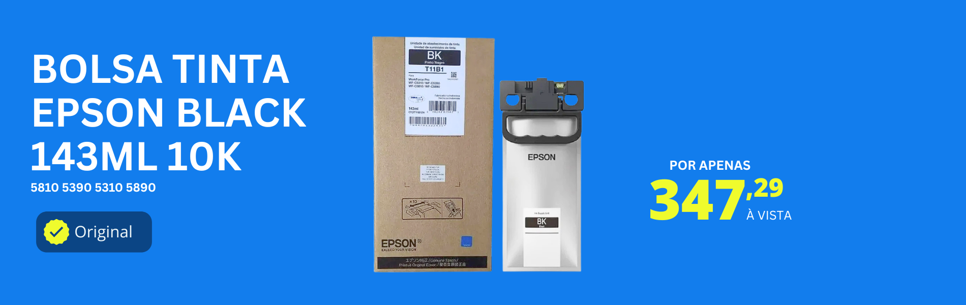 Bolsa Tinta Epson 5810 5390 5310 5890 143ml 10K Black Original