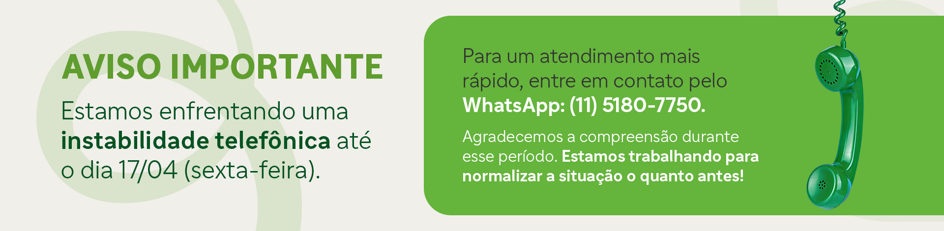 Comunicado Instabilidade