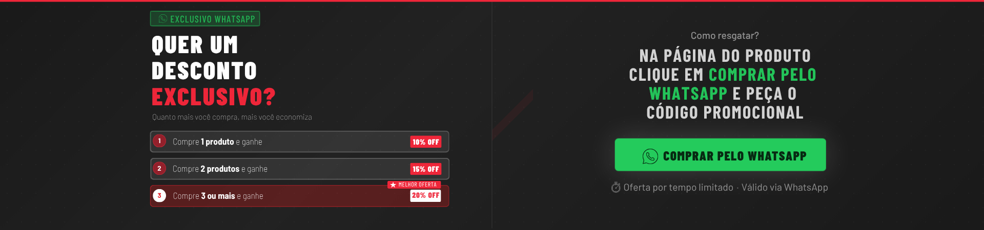 Desconto pelo Whatsapp