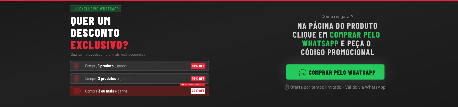 Desconto pelo Whatsapp
