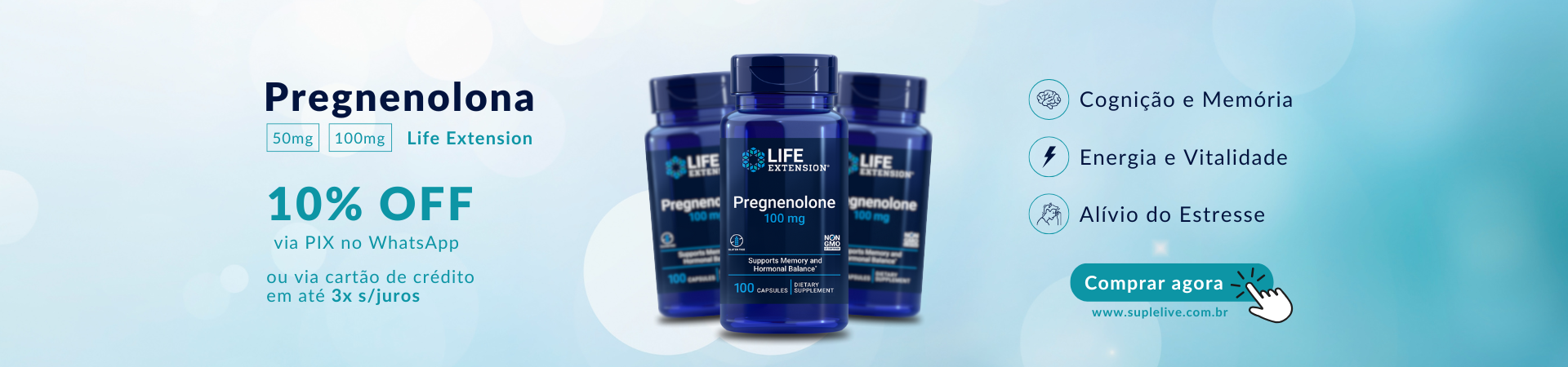 Pregnenolona 100 Cápsulas Life Extension