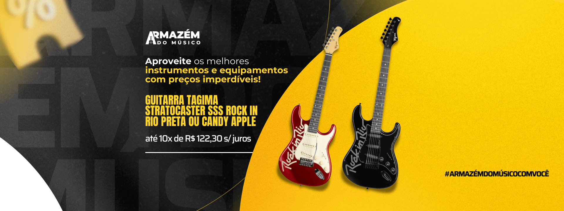 3- Guitarra Tagima Stratocaster SSS Rock in Rio Preta