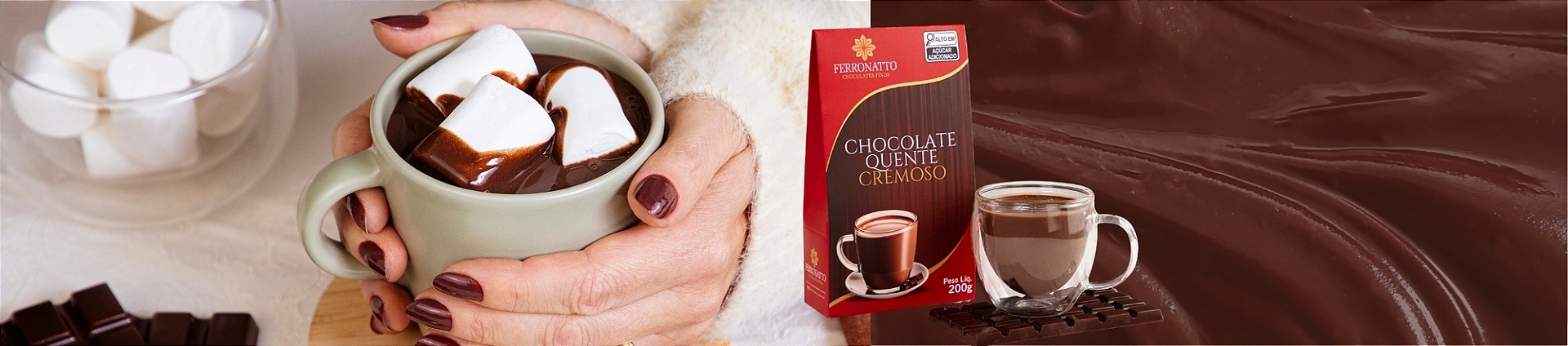 chocolate quente cremoso 200g tradicional