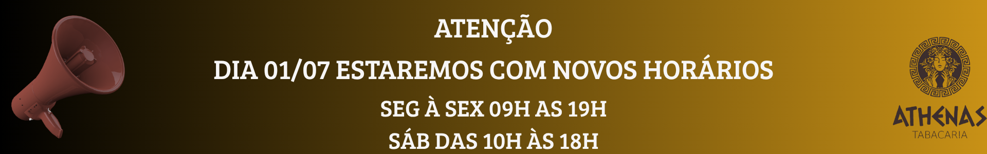 Mudança de horários