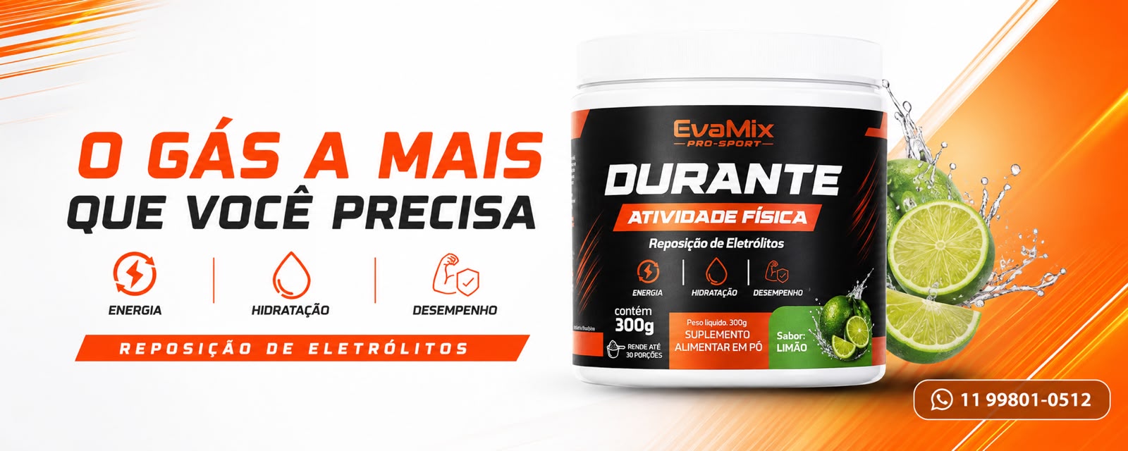 Durante - reposição de eletrólitos EXCLUSIVO EVAMIX
