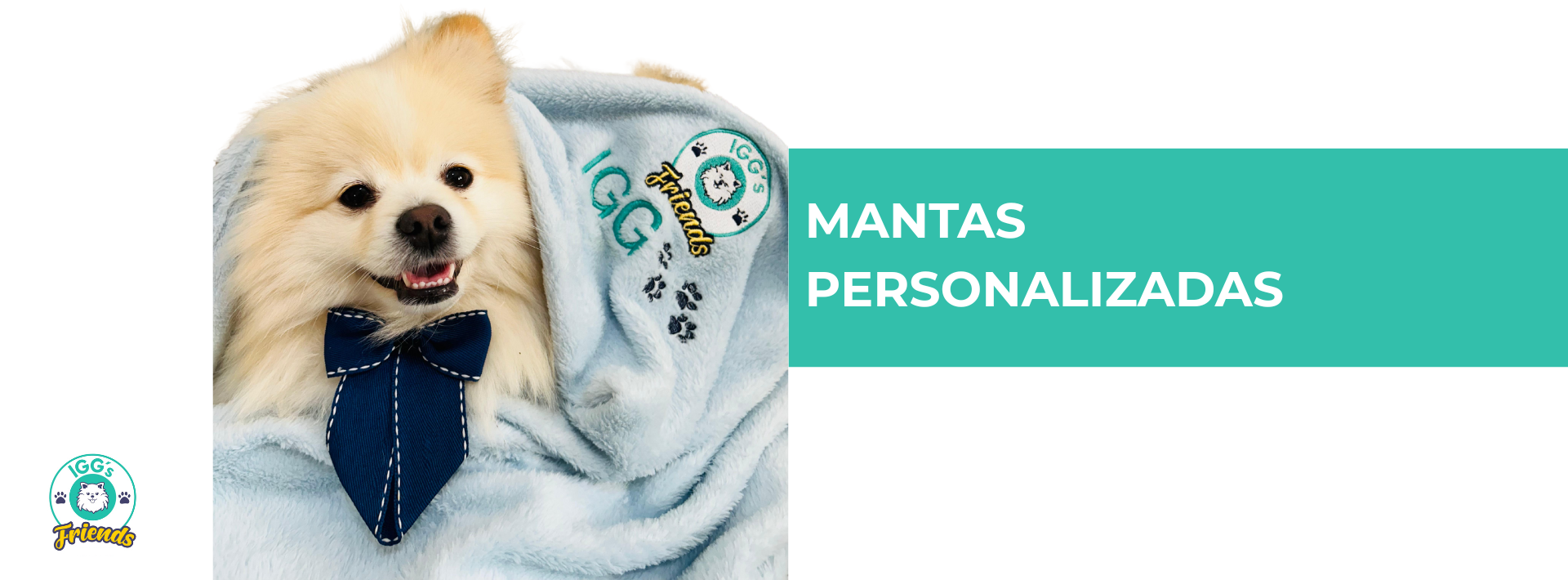 MANTA PERSONALIZADA COM BORDADO DO NOME DO PET IGG's FRIENDS