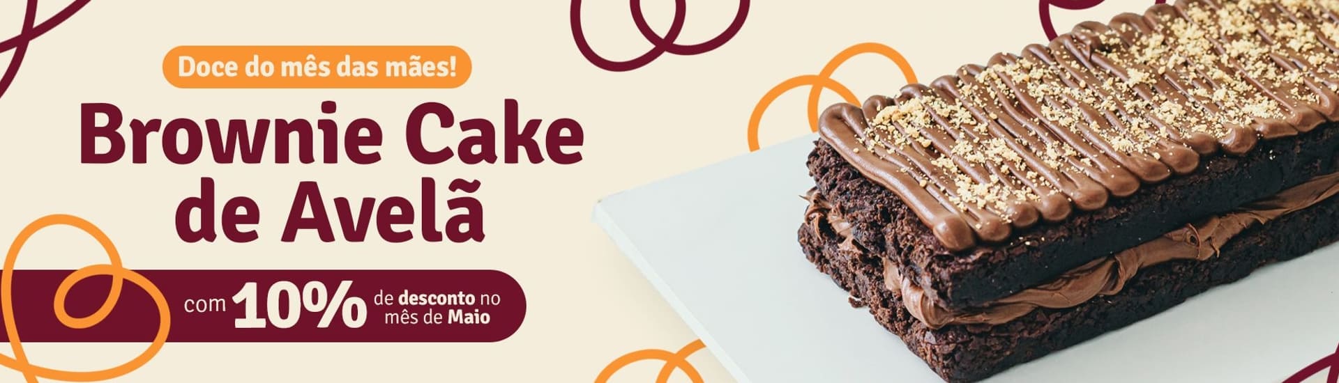 Banner doce do mês - Brownie Cake de Avelã