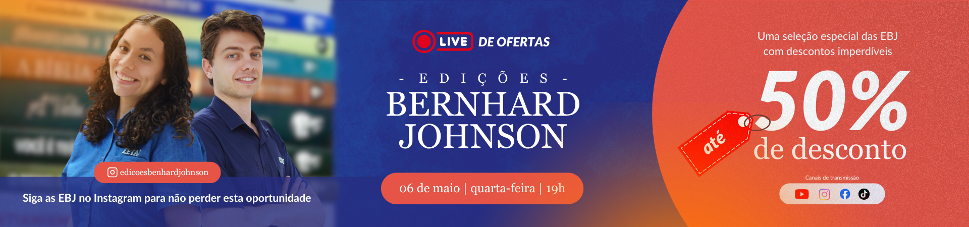 Live de desconto das EBJ