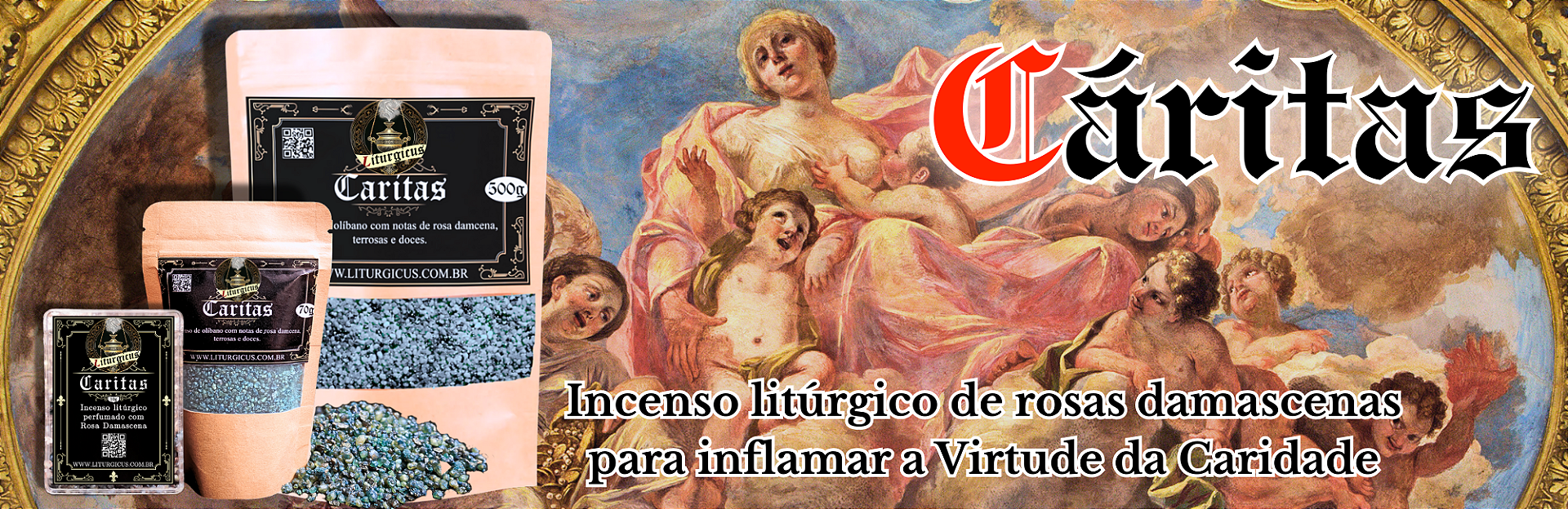 Incenso Liturgicus Cáritas - perfumado com Rosas Damascenas