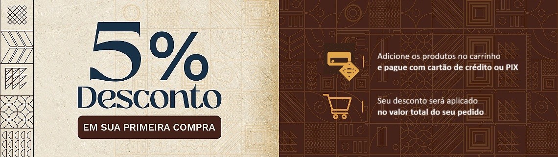 Ganhe 5% de desconto em sua primeira compra!