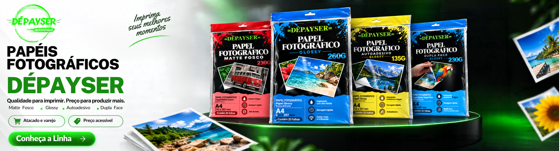 Banner Linha Dépayser Papeis Fotográfico