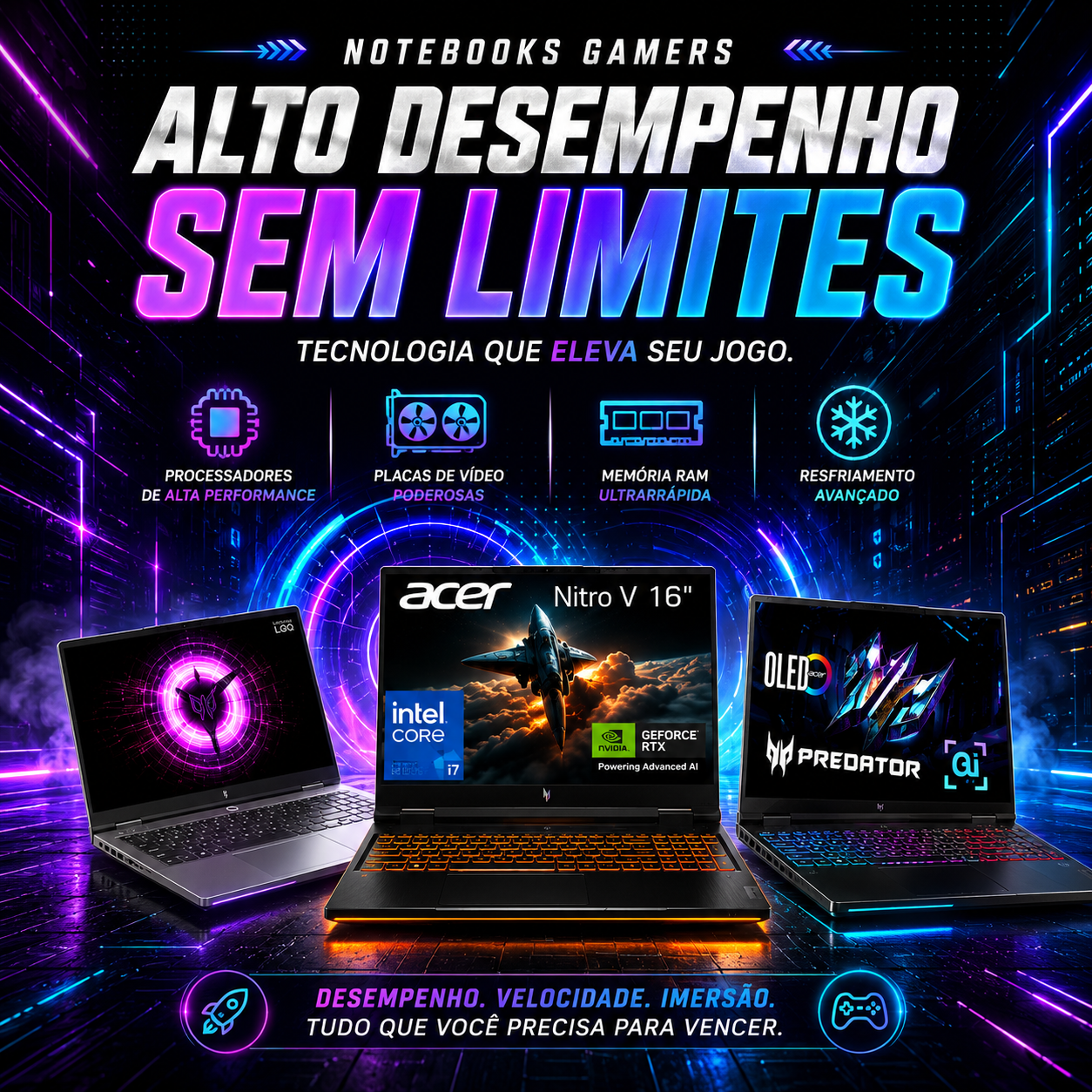 Full banner notebook gamer mobile