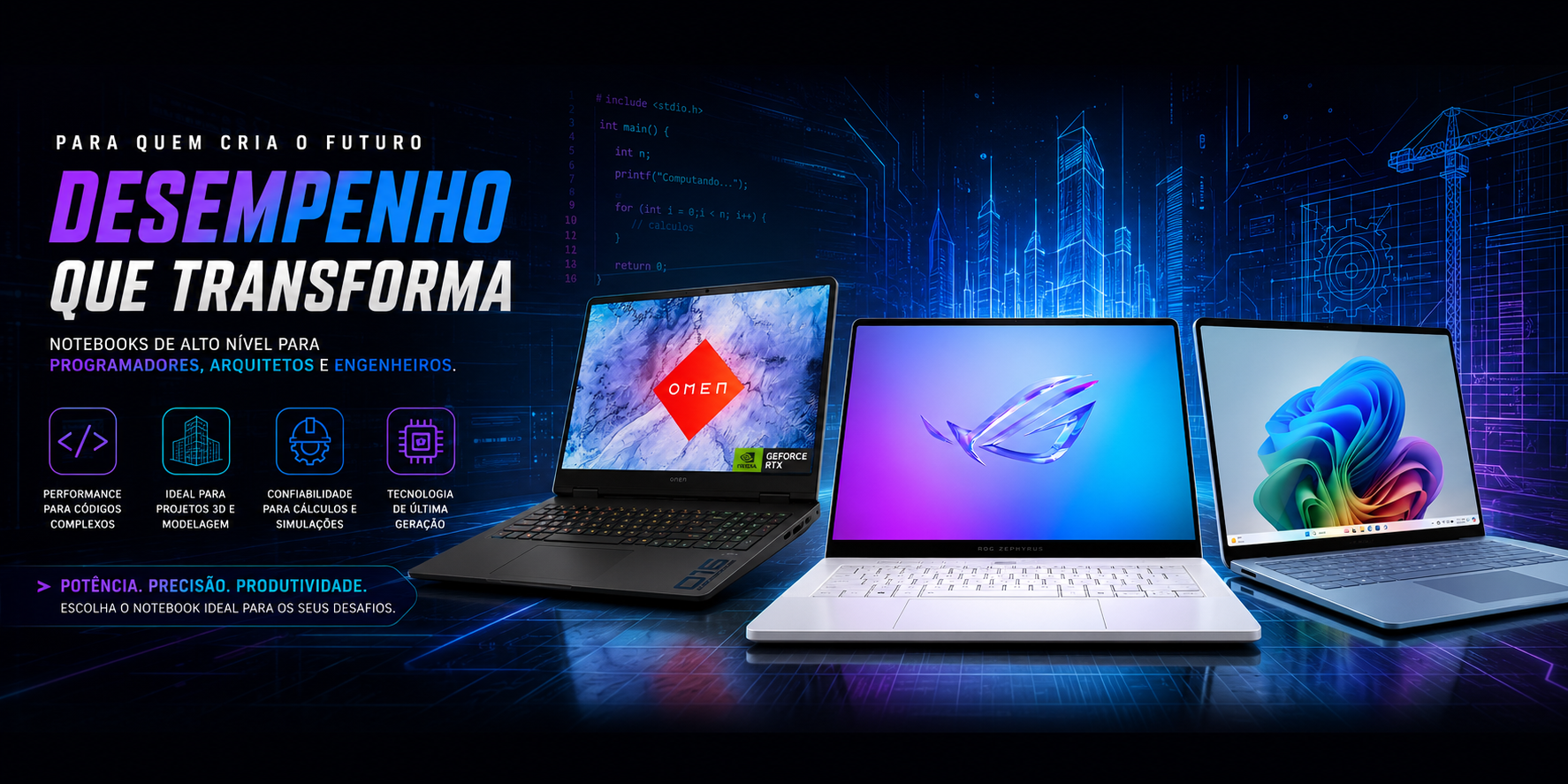 Full banner notebook projetos