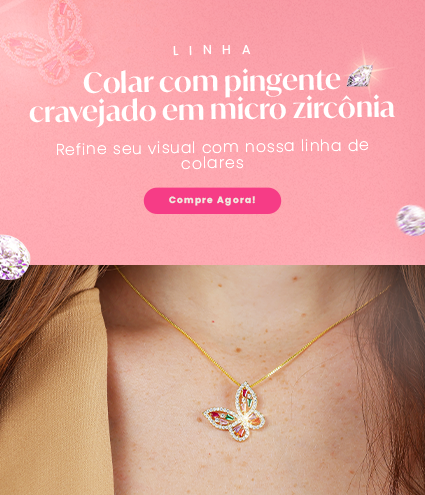[mobile] Linha de colar cravejado em zircônia