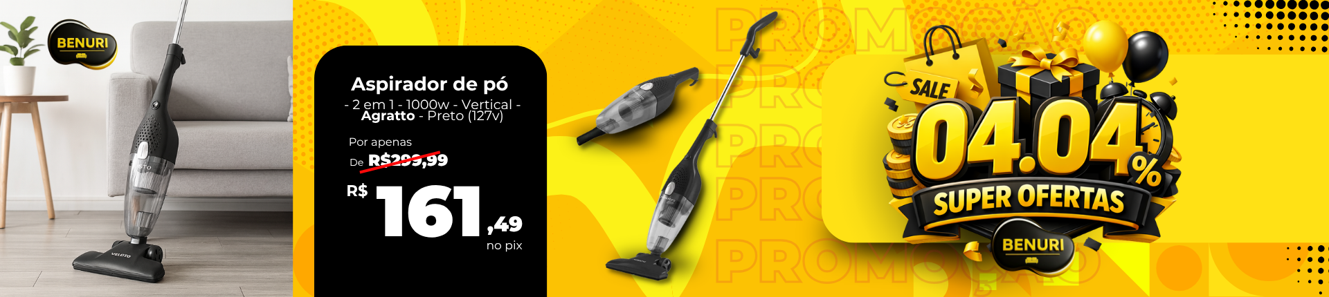 Aspirador de pó - 2 em 1, 04.04