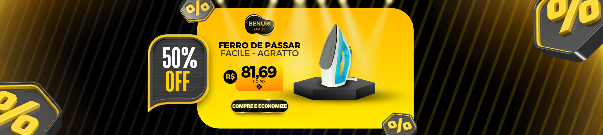 Ferro de Passar - Facile  - Agratto - Azul (220v )