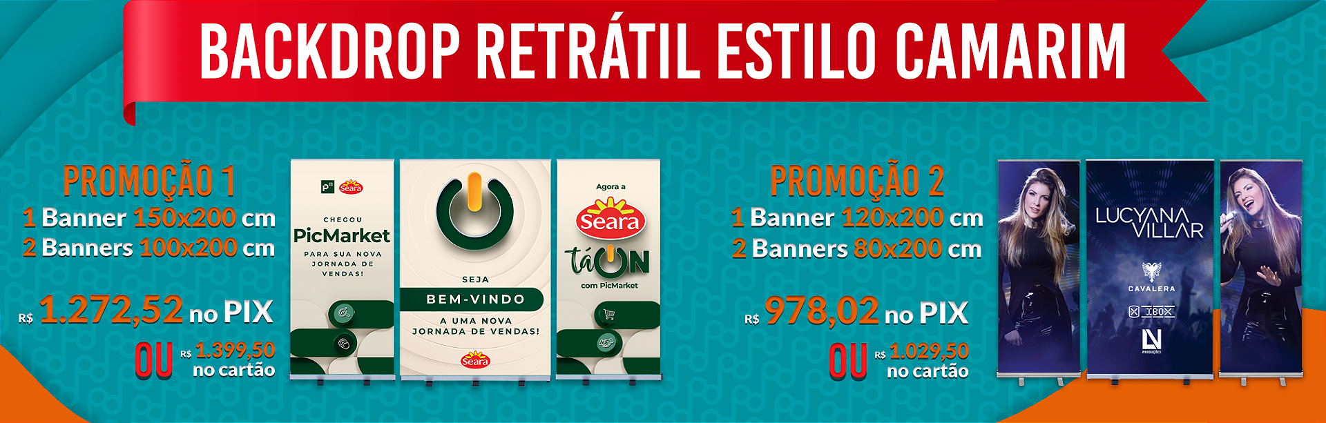 Backdrop retratil estilo camarim