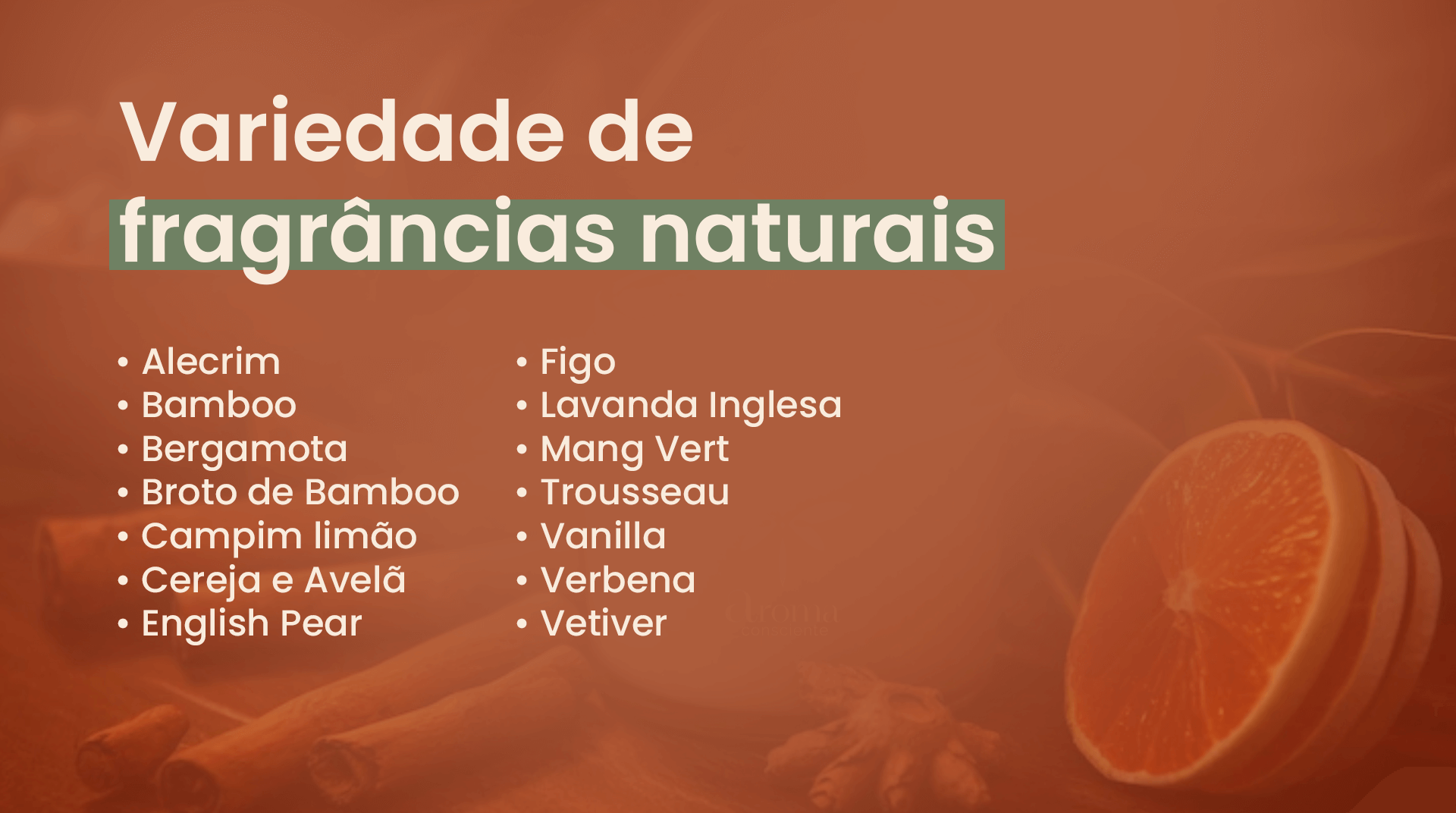 Variedade fragrâncias