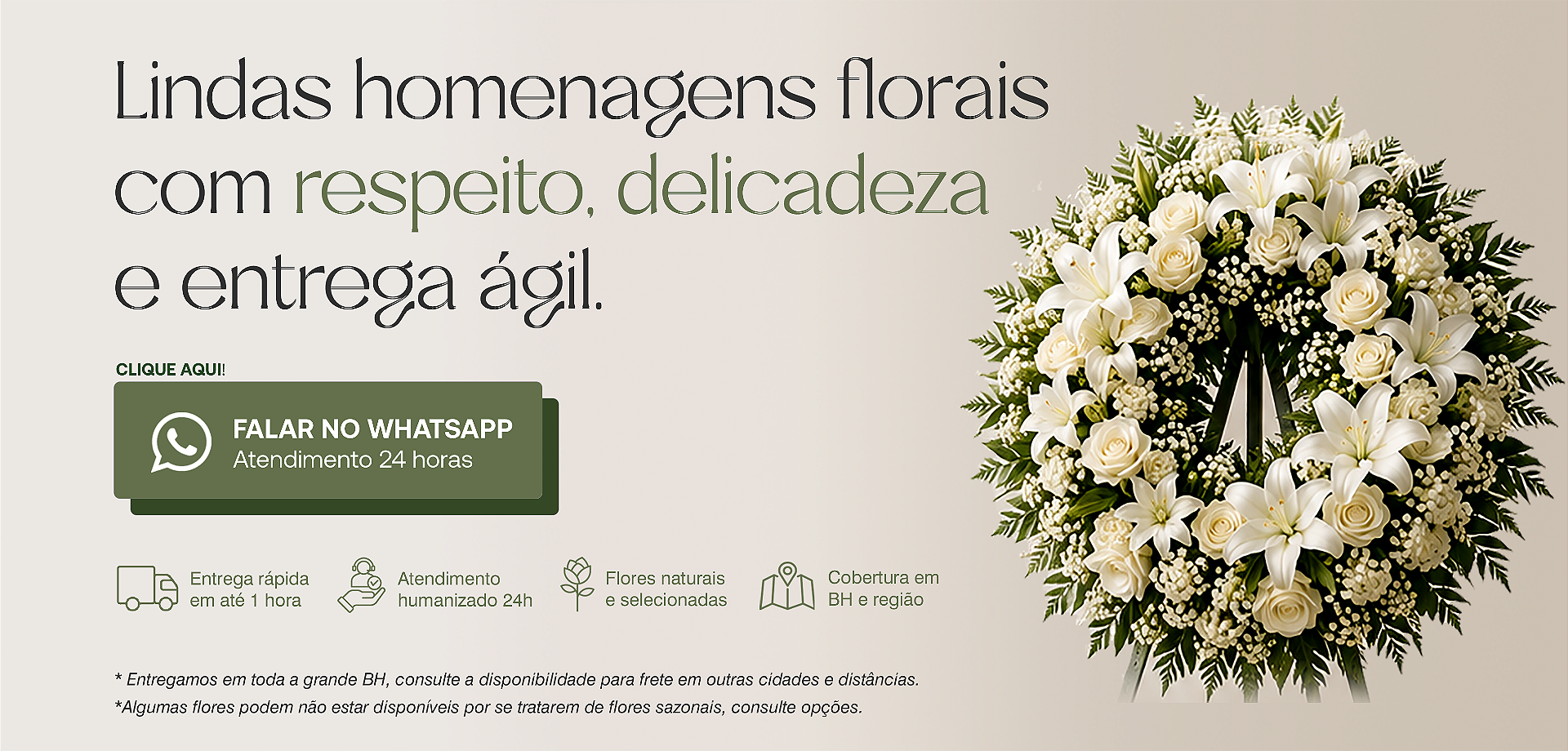 Zoe BH coroas de flores urgentes