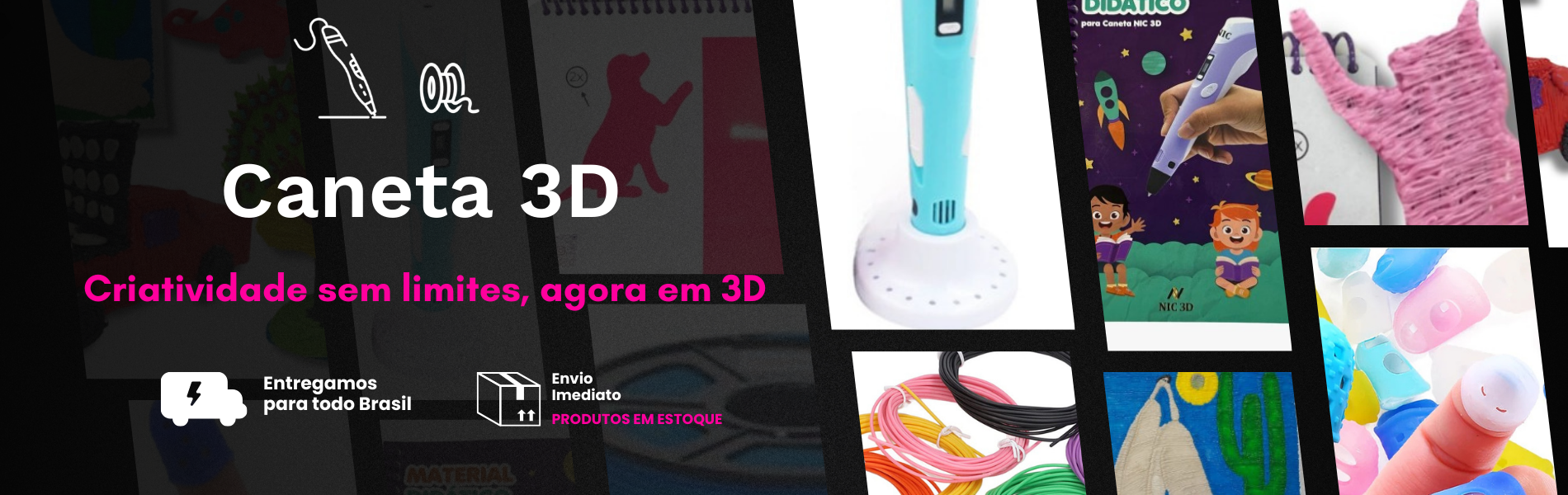 Banner Home Caneta - Criatividade sem limites