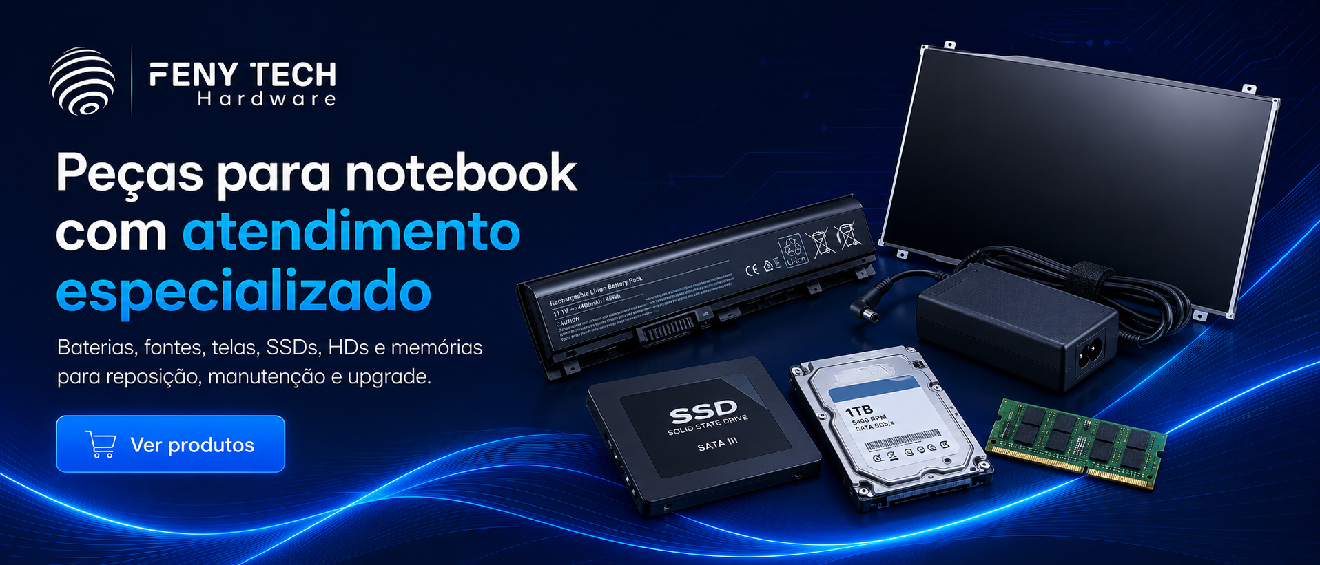 Banner Principal - Peças para Notebook