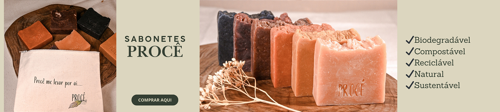 Procê Cosmética Natural - Banner Sabonetes