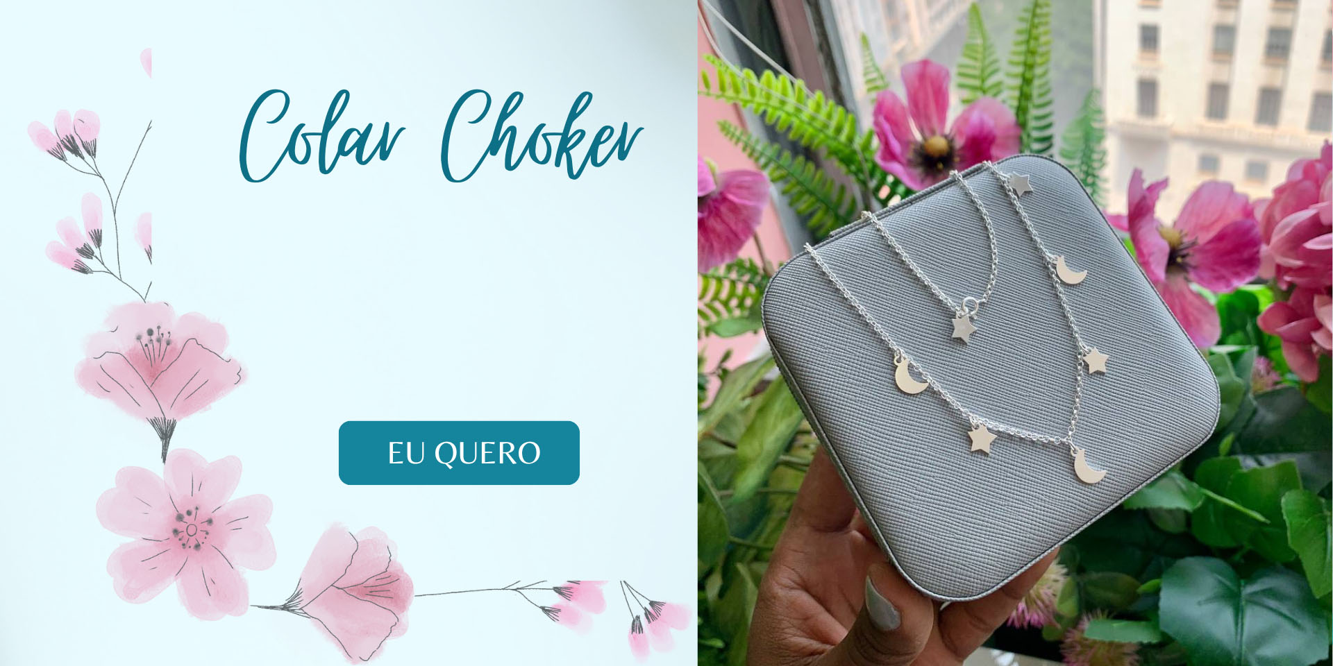 COLAR CHOKER LUA E ESTRELA CHAPADOS