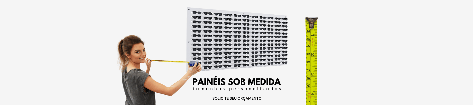Painel de parede para óculos sobmedida