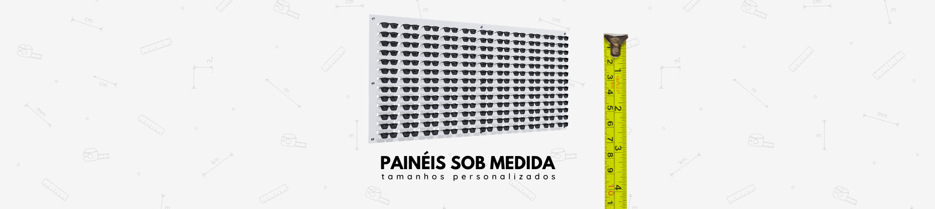 Painel de parede para óculos sobmedida
