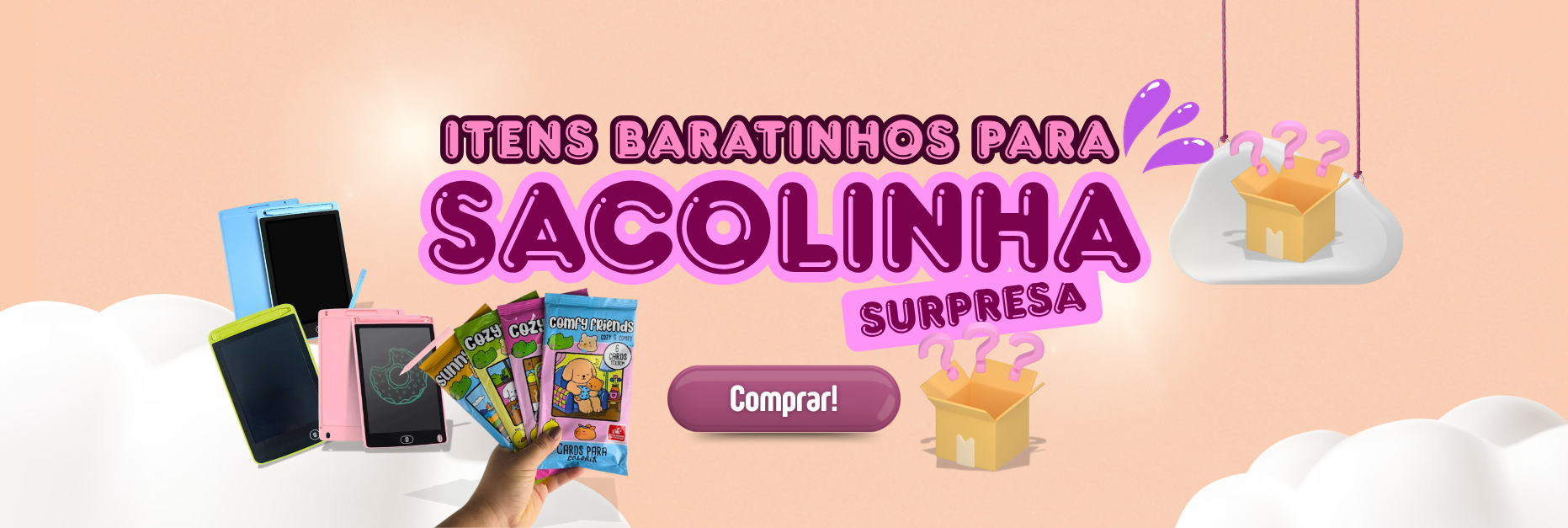 Itens baratos para sacolinha surpresa de aniversário infantil