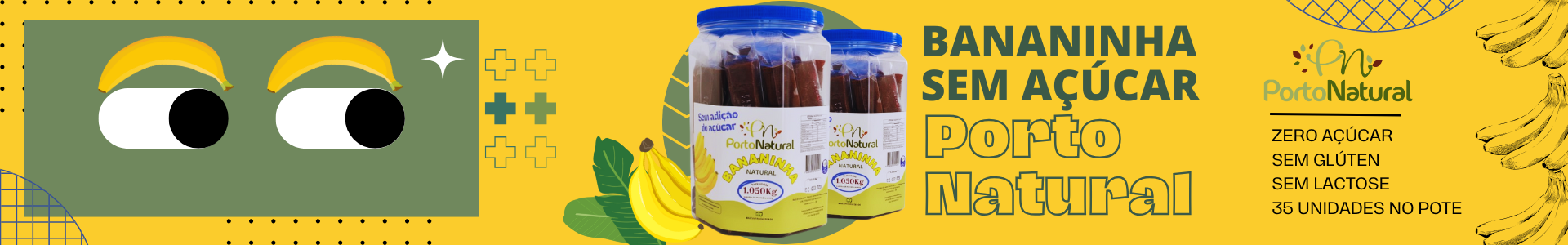 Bananinha Sem Açúcar Pote C/ 35 unidades - Porto Natural