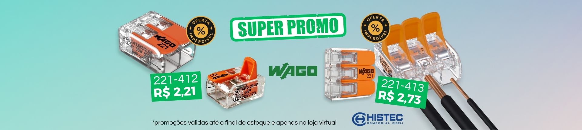 Promoção Conectores Wago 221