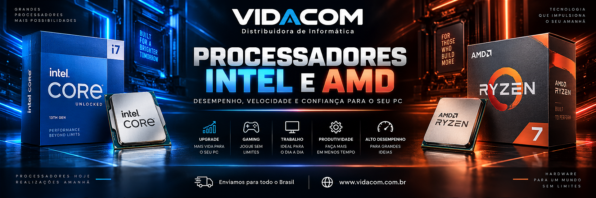 PROCESSADORES AMD E INTEL
