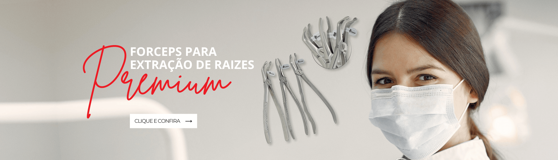 FORCEPS PARA EXTRAÇÃO DE RAIZES PREMIUM