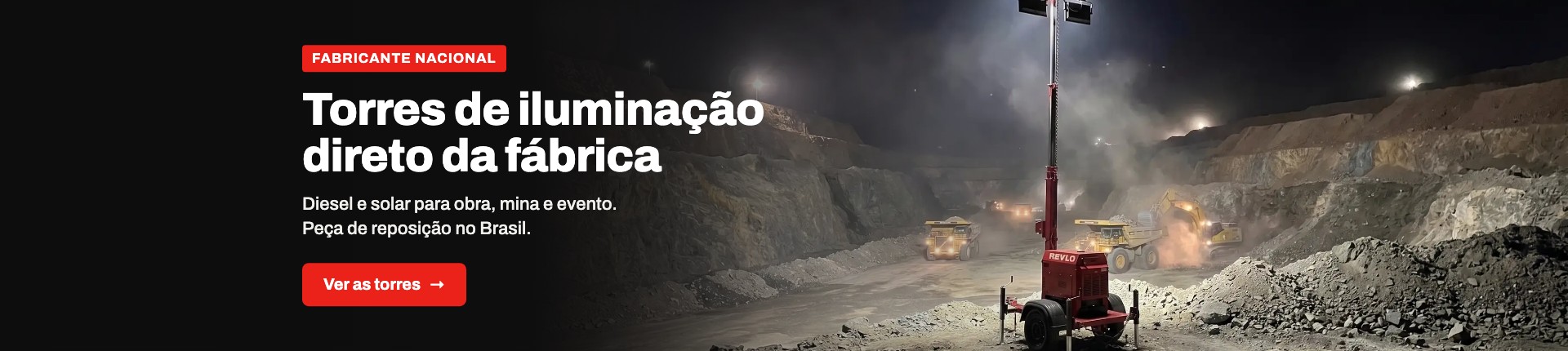 Torres de iluminação Revlo direto da fábrica