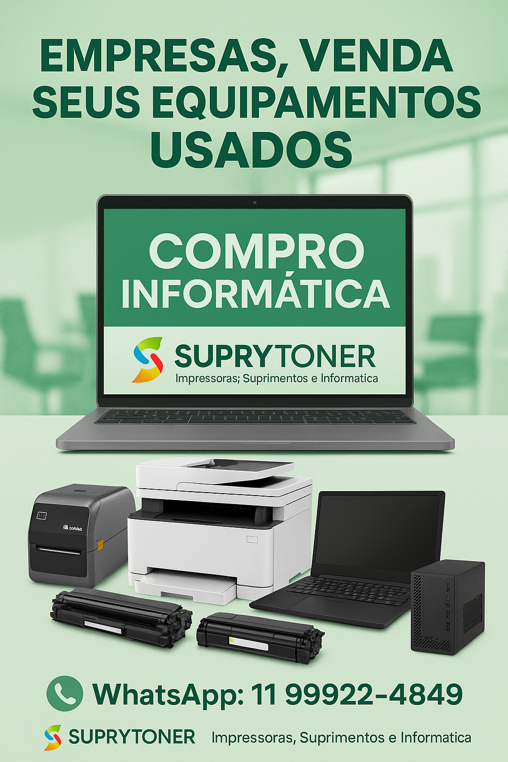 Compramos impressoras usadas e equipamentos de informática