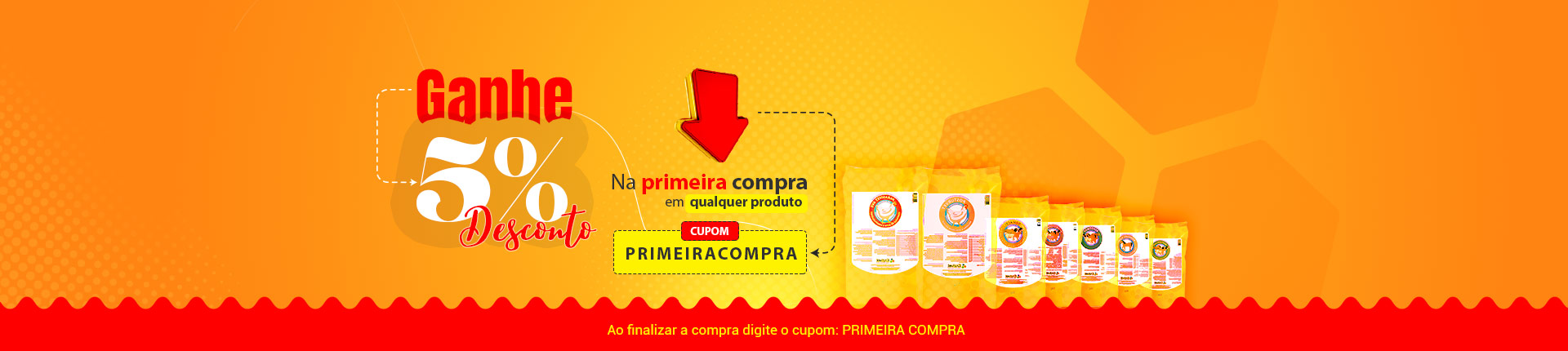 Ganha 5% Primeira venda