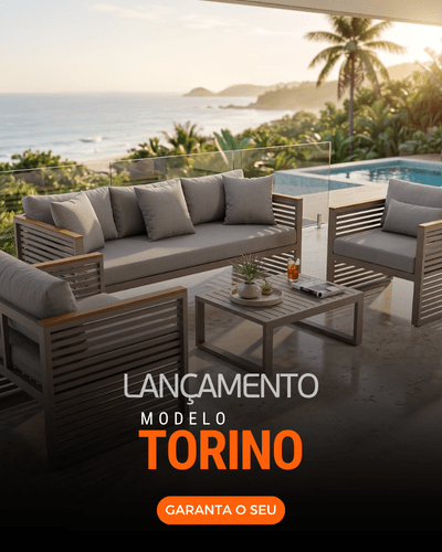 Banner Mobile Lançamento Jogo de Sofá Torino Premium Nossa Kasa Brasil Chegou @Mobile
