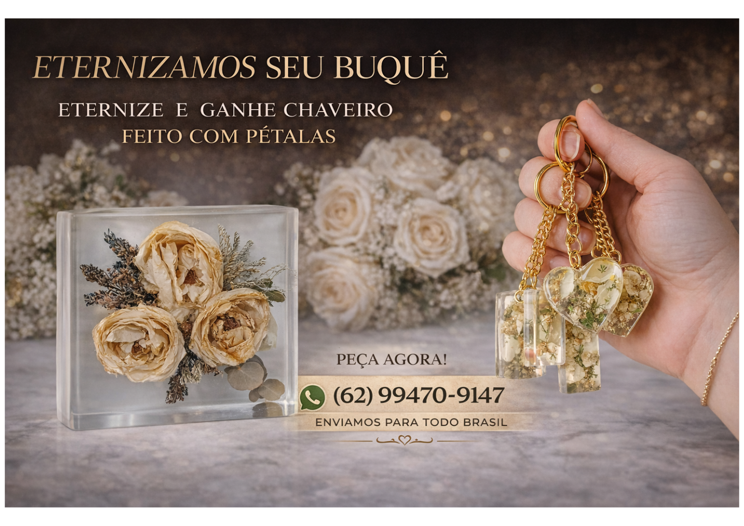 ETERNIZAÇÃO DE BUQUÊ