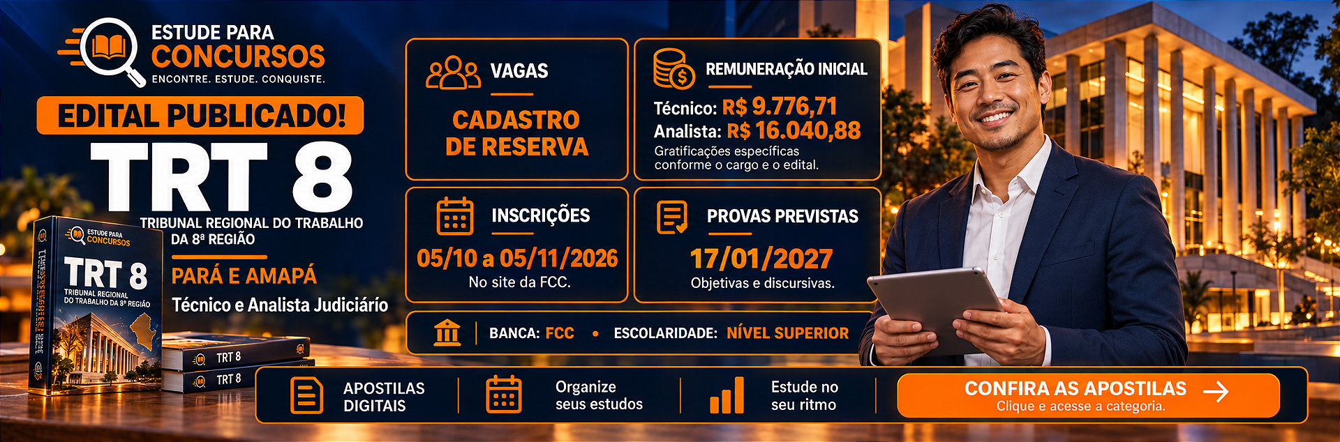 Apostila TRT 8 2026 edital