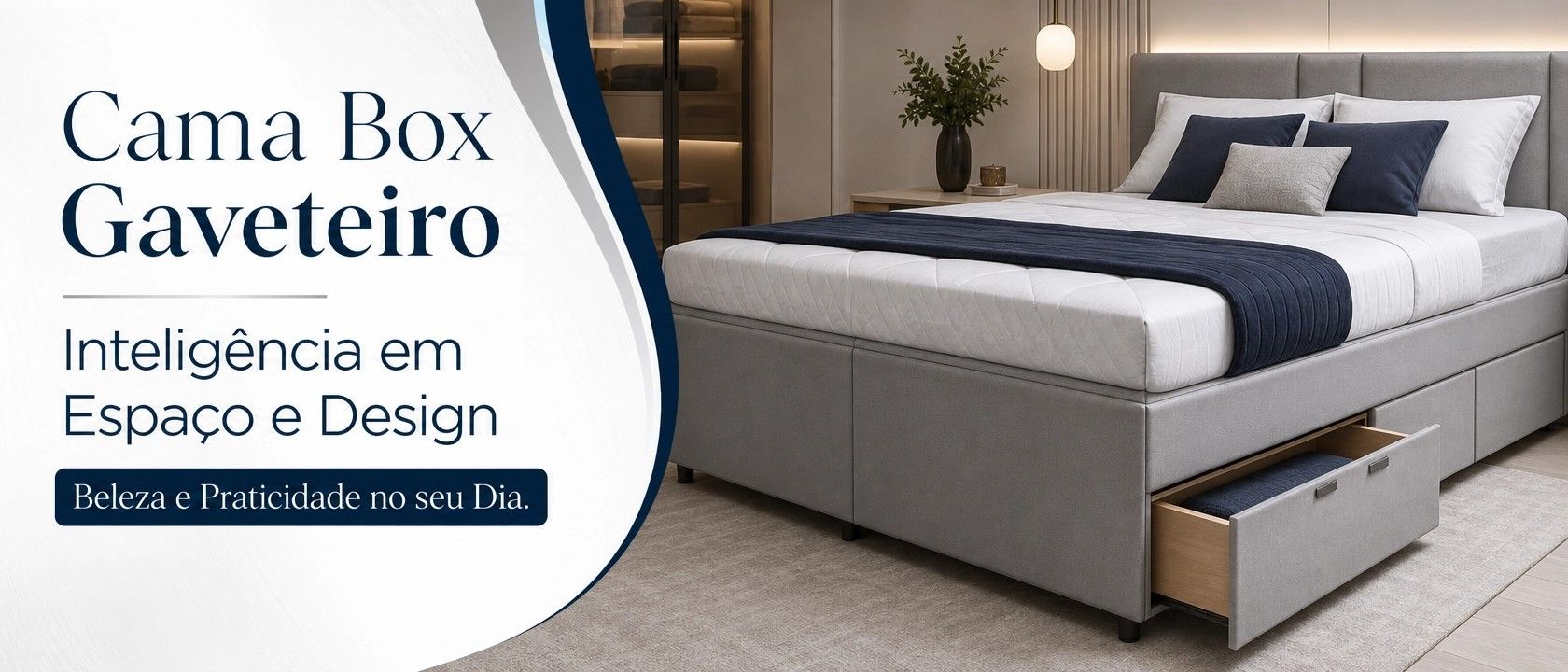 Banner categorias cama box gaveteiro