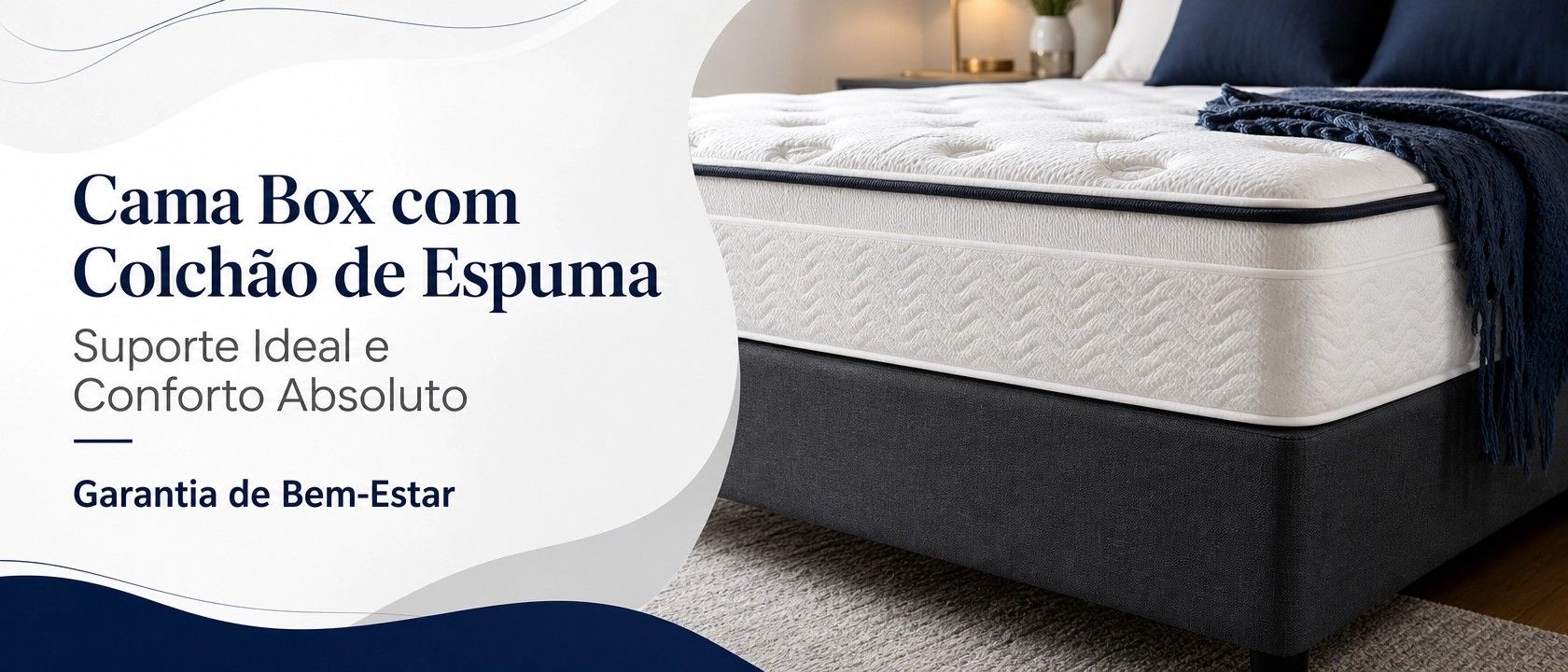 Banner categorias cama box + colchão de espuma