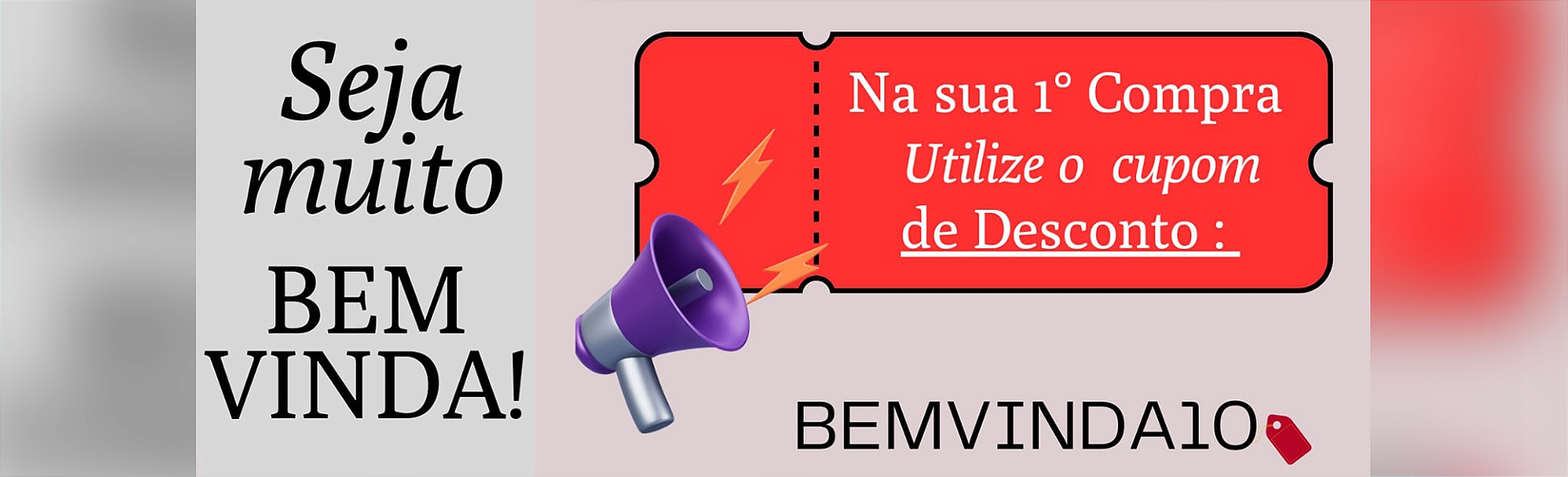 banner bem vinda cupom compra bela modas