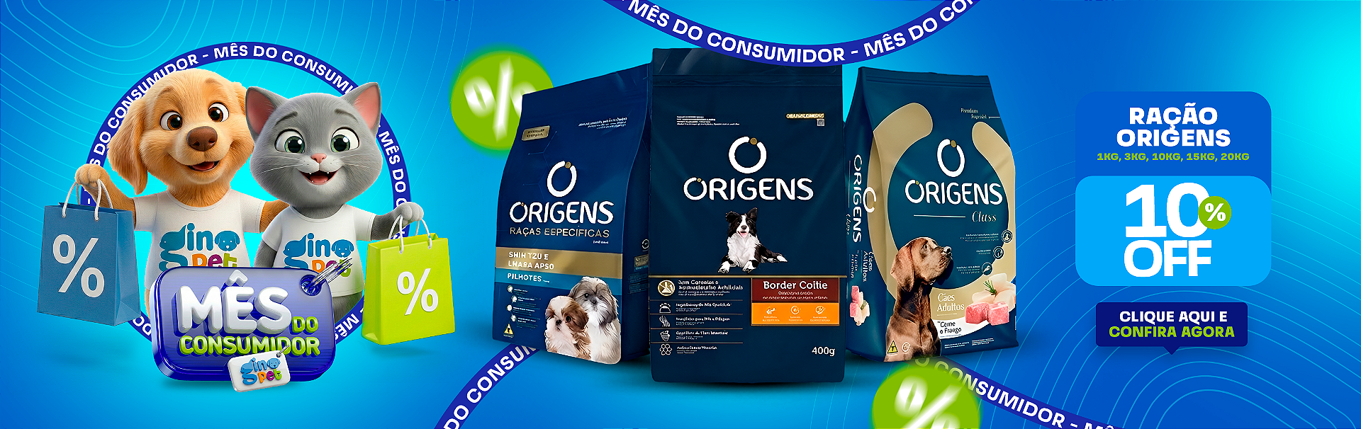 Full banner mês do consumidor gino pet ração origens