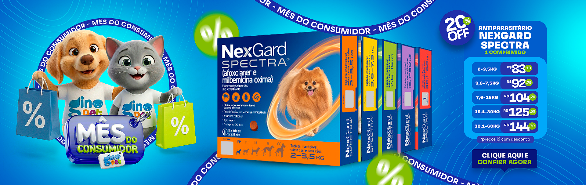 Full banner mês do consumidor gino pet spectra