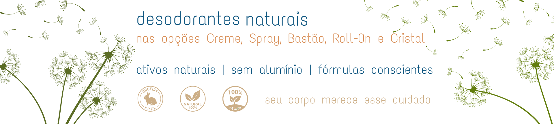 Desodorante Natural sem alumínio