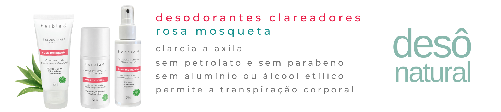 Desodorante Clareador Rosa Mosqueta