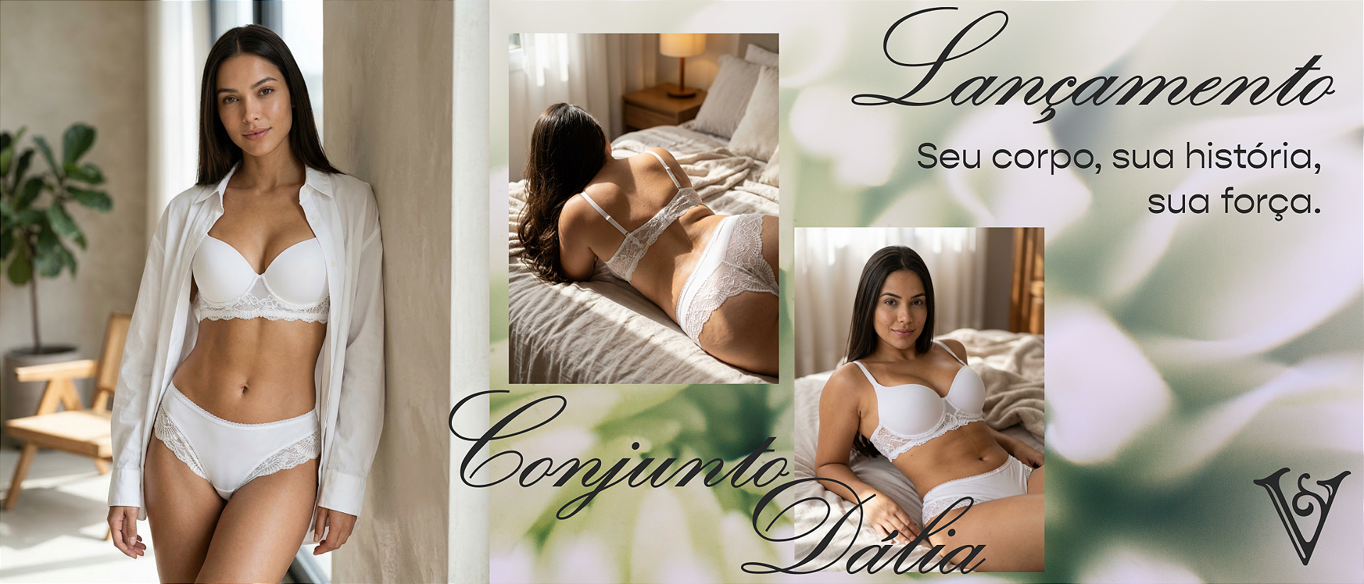 Conjunto Dália em Microfibra com Renda