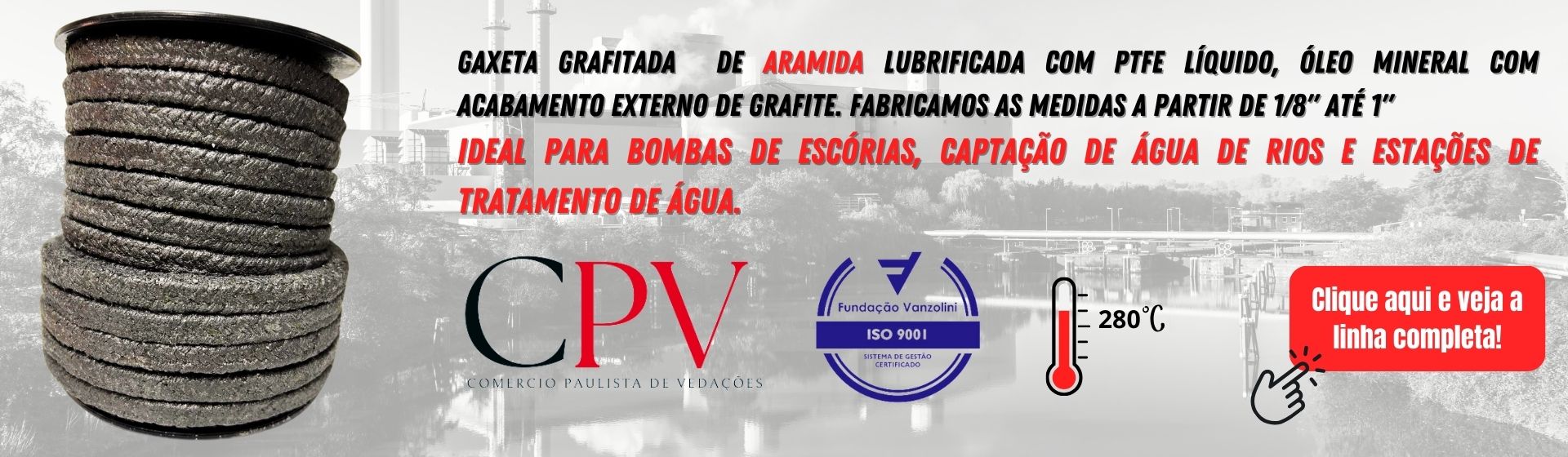 GAXETA GRAFITADA ARAMIDA PTFE