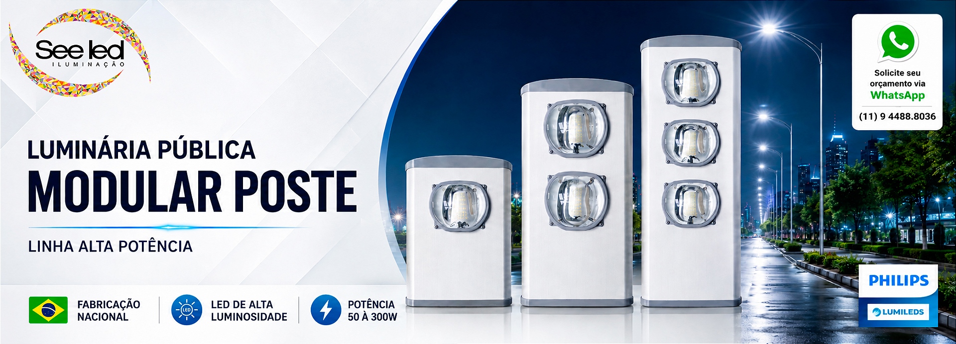 Luminária LED para Poste Modular